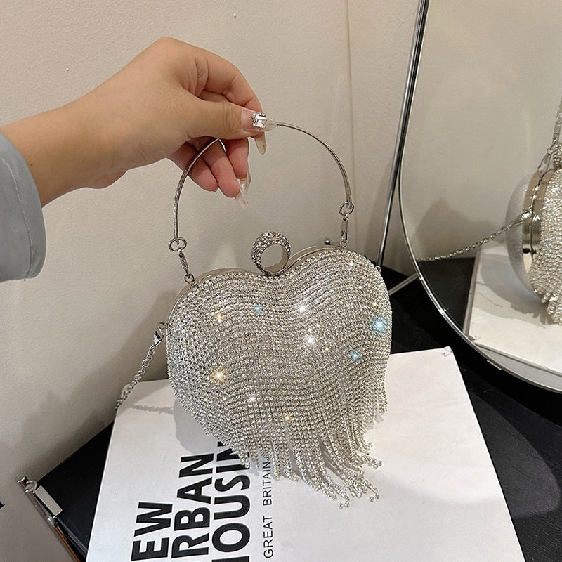 Sacs à main Bling Cristal en forme de cœur