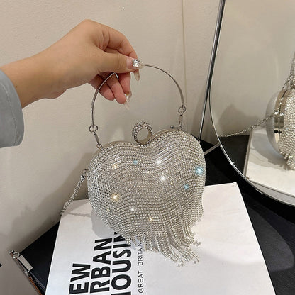Sacs à main Bling Cristal en forme de cœur